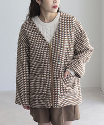 fredy emue | レトロロービッグコート(ノーカラーコート)