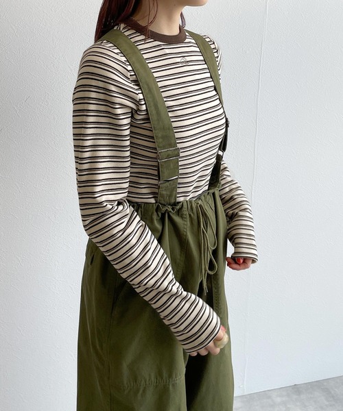 w closet(ダブルクローゼット)の「刺繍起毛ボーダーショート丈ロンT(Tシャツ/カットソー・レディース・オフホワイト/ミント/ネイビー・FREE)」の10枚目の写真