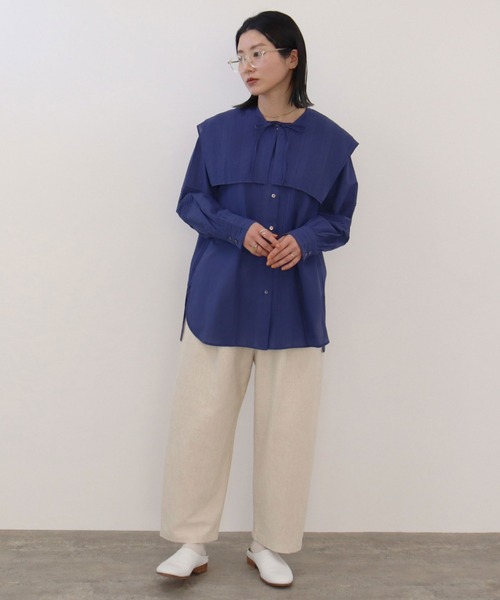 yuni（ユニ ）の「○コットン ピンタック セパレートカラー ブラウス C 