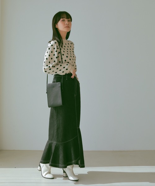 N WITH.（エヌウィズ）の「フェイクレザーショルダーバック（ショルダーバッグ・レディース・ホワイト/ブラック・FREE）」の3枚目の写真