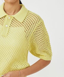 美品　MACPHEE マカフィーギマコットン プルオーバー ポロ セーター MACPHEE（マカフィー）の「メッシュコットン ポロカラープル