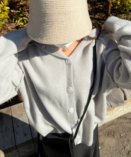 Lamoa（ラモア）の「Lamoa/ルーズ ポロニット（ニット/セーター・レディース・グレー/ネイビー/ブラウン・FREE）」の19枚目の写真