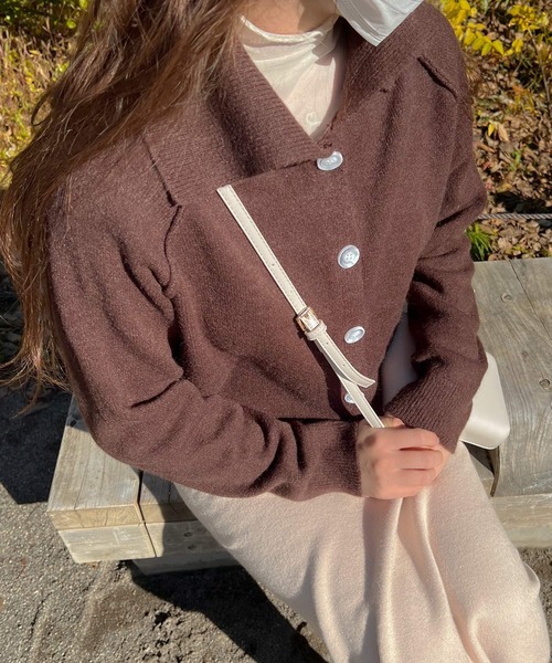 Lamoa（ラモア）の「Lamoa/ルーズ ポロニット（ニット/セーター・レディース・グレー/ネイビー/ブラウン・FREE）」の15枚目の写真