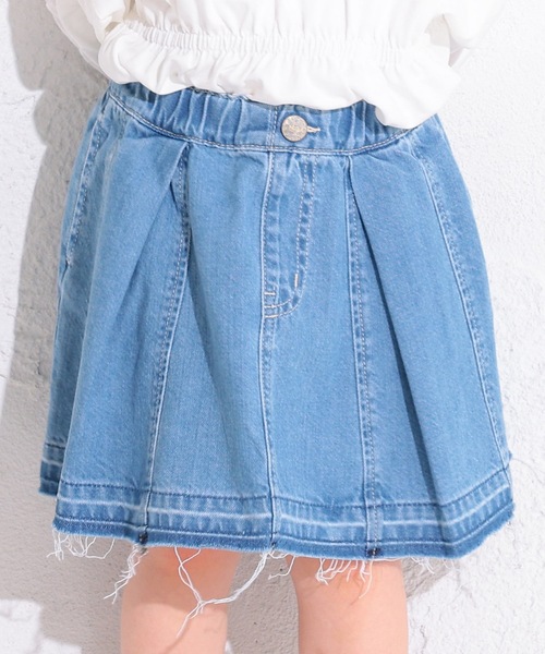 Ocean&Ground（オーシャン&グラウンド）の「ボックスタックデニムスカート(90～140cm)（デニムスカート・キッズ・ダークブルー/ライトブルー・90/100/110/120/130/140）」の3枚目の写真