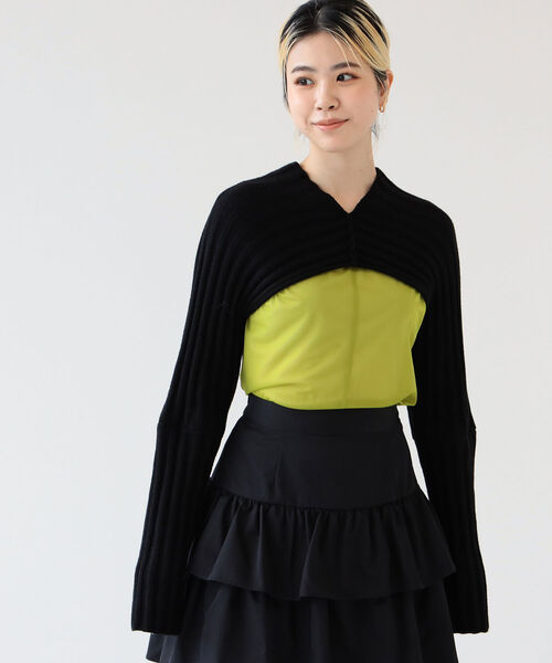 Ray BEAMS（レイビームス）の「Ray BEAMS / 2way アーム ボレロ（Tシャツ/カットソー・レディース・グリーン/ブラック・ONE SIZE）」の5枚目の写真