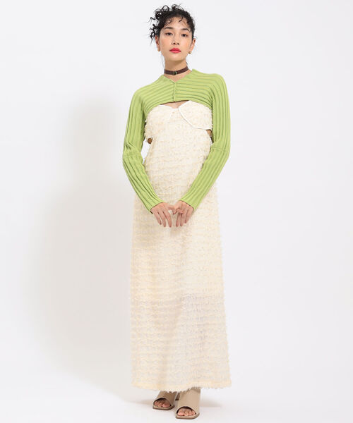 Ray BEAMS（レイビームス）の「Ray BEAMS / 2way アーム ボレロ（Tシャツ/カットソー・レディース・グリーン/ブラック・ONE SIZE）」の12枚目の写真