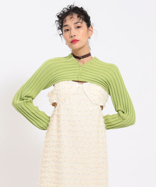 Ray BEAMS（レイビームス）の「Ray BEAMS / 2way アーム ボレロ（Tシャツ/カットソー・レディース・グリーン/ブラック・ONE SIZE）」の13枚目の写真