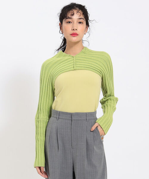 Ray BEAMS（レイビームス）の「Ray BEAMS / 2way アーム ボレロ（Tシャツ/カットソー・レディース・グリーン/ブラック・ONE SIZE）」の16枚目の写真