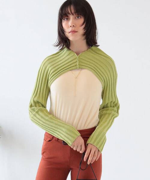 Ray BEAMS（レイビームス）の「Ray BEAMS / 2way アーム ボレロ（Tシャツ/カットソー・レディース・グリーン/ブラック・ONE SIZE）」の20枚目の写真