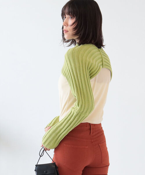 Ray BEAMS（レイビームス）の「Ray BEAMS / 2way アーム ボレロ（Tシャツ/カットソー・レディース・グリーン/ブラック・ONE SIZE）」の22枚目の写真