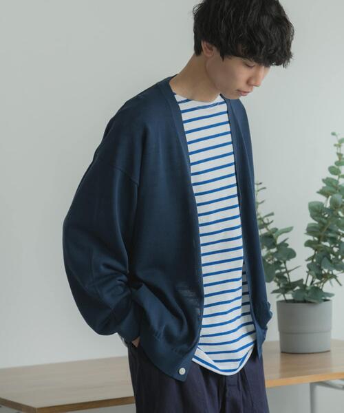 FORK&SPOON（フォークアンドスプーン）の「FORK&SPOON　Vネックニットカーディガン（カーディガン/ボレロ・メンズ・グレー/ネイビー/グリーン系その他/ライトブルー・4/5）」の9枚目の写真