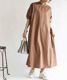 No one knows（ノーワンノーズ）の「リブ付きAライン半袖ワンピース（ワンピース）」