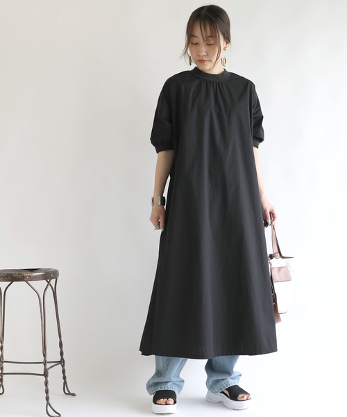ネイビー ノースリーブ Aライン ワンピース セール】限定展開 ノースリーブ Aライン シルエット ワンピース