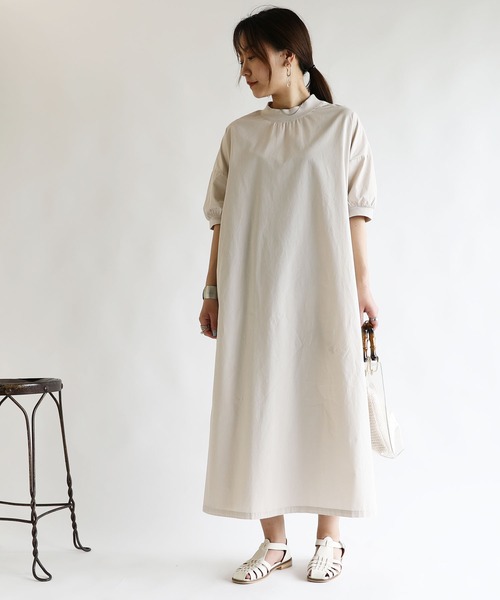 セール】リブ付きAライン半袖ワンピース（ワンピース）｜No one knows