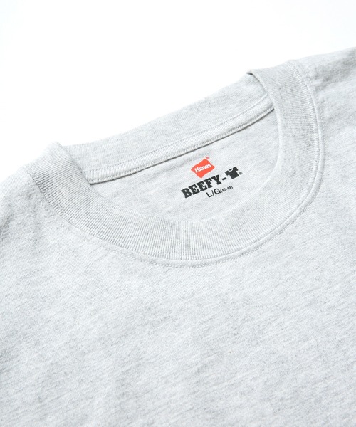 HANES(ヘインズ)の「【Hanes/ヘインズ】BEEFY ビーフィー ワンポイントワッペン Tシャツ(Tシャツ/カットソー・メンズ・ブラック/グレー/ホワイト/ネイビー・LARGE/MEDIUM/SMALL/X-LARGE)」の7枚目の写真