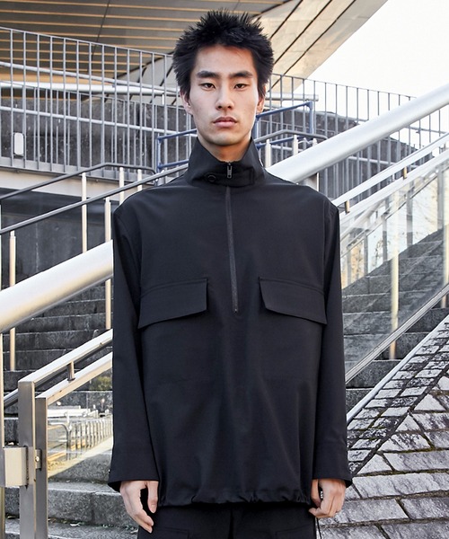 th products(ティーエイチプロダクト)の「【th products)/ティーエイチプロダクツ】STUDIOUS別注 HALF ZIP SHIRTS(シャツ/ブラウス・メンズ・ブラック/ベージュ・1/2)」の11枚目の写真