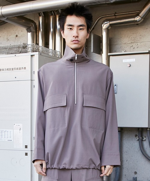 th products(ティーエイチプロダクト)の「【th products)/ティーエイチプロダクツ】STUDIOUS別注 HALF ZIP SHIRTS(シャツ/ブラウス・メンズ・ブラック/ベージュ・1/2)」の12枚目の写真