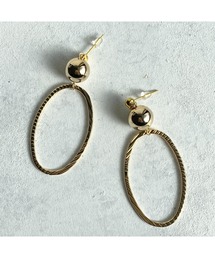 【-lensa-】メタルオーバルピアス(MA)