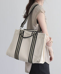 fredy emue | ラインテープスクエアキャンバストートバッグ(トートバッグ)