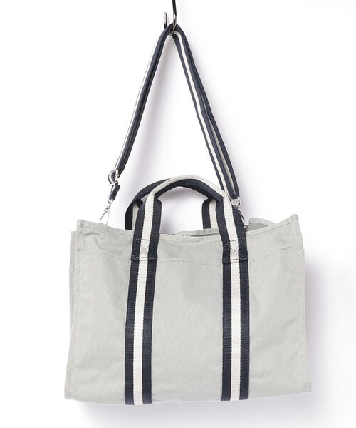 fredy emue（フレディエミュ）の「ラインテープスクエアキャンバストートバッグ（トートバッグ・レディース・アイボリー/グレー・FREE）」の9枚目の写真