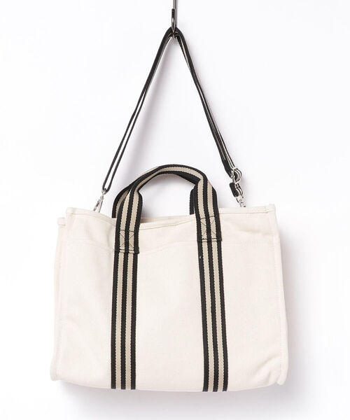 fredy emue（フレディエミュ）の「ラインテープスクエアキャンバストートバッグ（トートバッグ・レディース・アイボリー/グレー・FREE）」の12枚目の写真