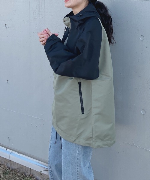 AS KNOW AS plus(アズノゥアズプラス)の「○フード付 キリカエマンパ(マウンテンパーカー・レディース・ホワイト系/ブラック/ブラック系/ブラック×カーキ/アイボリー/ホワイト系2・FREE)」の5枚目の写真