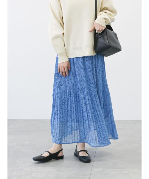 Lugnoncure（ルノンキュール）の「ランダムドット消しプリーツスカート（スカート・レディース・オフホワイト/ブルー/ブラック・ﾌﾘ-）」の15枚目の写真