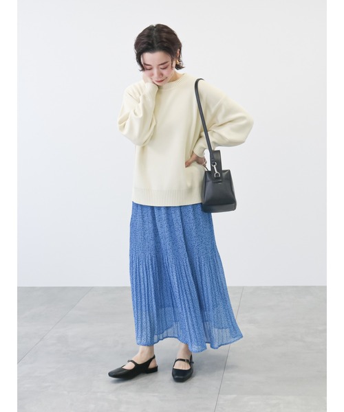 Lugnoncure（ルノンキュール）の「ランダムドット消しプリーツスカート（スカート・レディース・オフホワイト/ブルー/ブラック・ﾌﾘ-）」の5枚目の写真