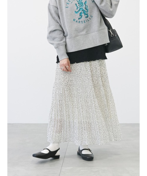 Lugnoncure（ルノンキュール）の「ランダムドット消しプリーツスカート（スカート・レディース・オフホワイト/ブルー/ブラック・ﾌﾘ-）」の11枚目の写真