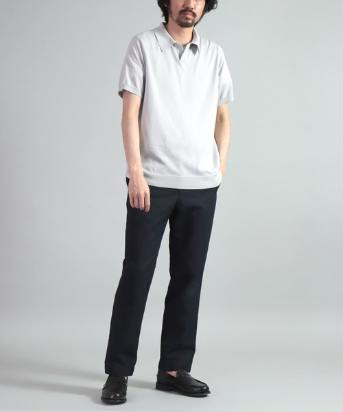 OMNIGOD（オムニゴッド）の「[OMNIGOD mens / オムニゴッド] 強燃コンパクトスピン ショートスリーブポロ（ポロシャツ・メンズ・ベージュ/ライトグレー/ネイビー・2/3）」の5枚目の写真