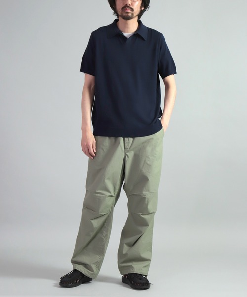 OMNIGOD（オムニゴッド）の「[OMNIGOD mens / オムニゴッド] 強燃コンパクトスピン ショートスリーブポロ（ポロシャツ・メンズ・ベージュ/ライトグレー/ネイビー・2/3）」の8枚目の写真