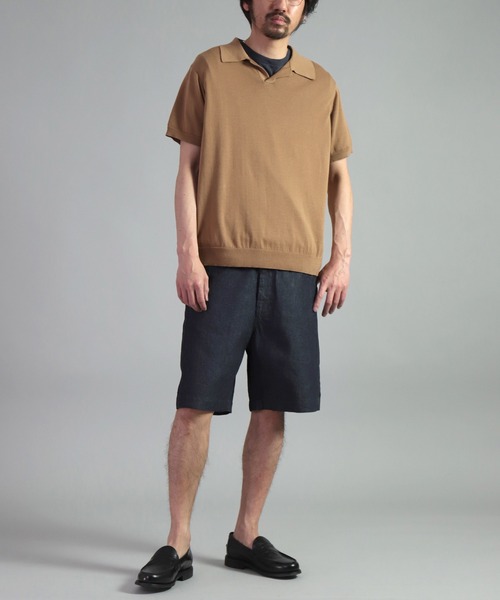 OMNIGOD（オムニゴッド）の「[OMNIGOD mens / オムニゴッド] 強燃コンパクトスピン ショートスリーブポロ（ポロシャツ・メンズ・ベージュ/ライトグレー/ネイビー・2/3）」の11枚目の写真