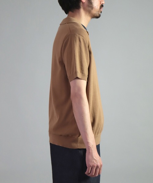 OMNIGOD（オムニゴッド）の「[OMNIGOD mens / オムニゴッド] 強燃コンパクトスピン ショートスリーブポロ（ポロシャツ・メンズ・ベージュ/ライトグレー/ネイビー・2/3）」の13枚目の写真