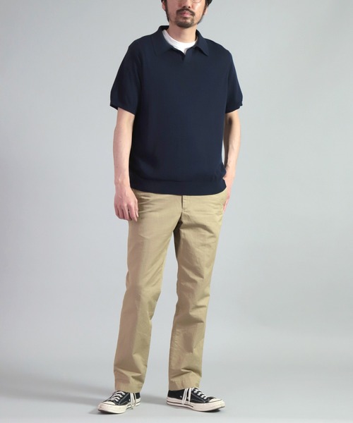 OMNIGOD（オムニゴッド）の「[OMNIGOD mens / オムニゴッド] 強燃コンパクトスピン ショートスリーブポロ（ポロシャツ・メンズ・ベージュ/ライトグレー/ネイビー・2/3）」の21枚目の写真