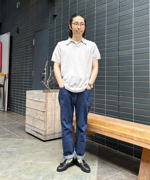 OMNIGOD（オムニゴッド）の「[OMNIGOD mens / オムニゴッド] 強燃コンパクトスピン ショートスリーブポロ（ポロシャツ・メンズ・ベージュ/ライトグレー/ネイビー・2/3）」の22枚目の写真