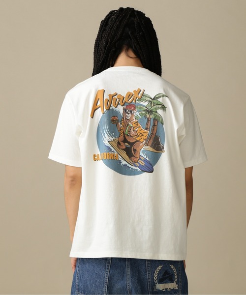 AVIREX（アヴィレックス）の「【WEB&DEPOT限定】SURFING BEAR SHORT SLEEVE T-SHIRT / サーフィン ベア ショートスリーブ Tシャツ / AVIREX / アヴィレックス（Tシャツ/カットソー・メンズ・ホワイト/ブラック・MEDIUM/LARGE/X-LARGE/XX-LARGE）」の4枚目の写真
