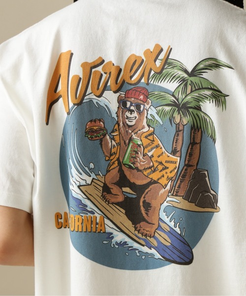 AVIREX（アヴィレックス）の「【WEB&DEPOT限定】SURFING BEAR SHORT SLEEVE T-SHIRT / サーフィン ベア ショートスリーブ Tシャツ / AVIREX / アヴィレックス（Tシャツ/カットソー・メンズ・ホワイト/ブラック・MEDIUM/LARGE/X-LARGE/XX-LARGE）」の7枚目の写真