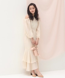 muguet | open shoulder ribbon onepiece(ワンピース)
