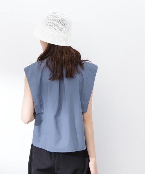 N.（N. Natural Beauty Basic）（エヌエヌナチュラルビューティーベーシック）の「◆スクエアスリーブシャツブラウス（シャツ/ブラウス・レディース・オフホワイト/グレイッシュブルー/チャコール・MEDIUM）」の14枚目の写真