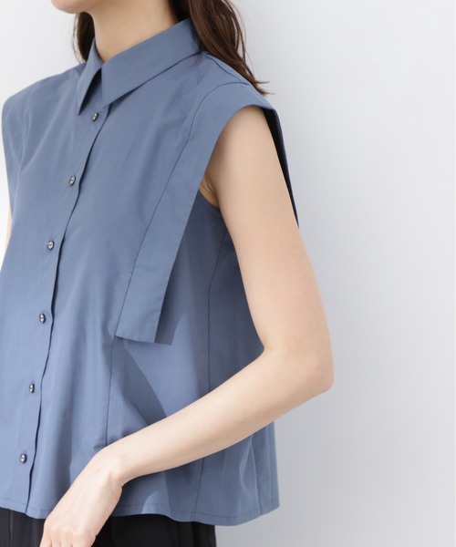 N.（N. Natural Beauty Basic）（エヌエヌナチュラルビューティーベーシック）の「◆スクエアスリーブシャツブラウス（シャツ/ブラウス・レディース・オフホワイト/グレイッシュブルー/チャコール・MEDIUM）」の17枚目の写真