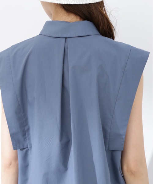 N.（N. Natural Beauty Basic）（エヌエヌナチュラルビューティーベーシック）の「◆スクエアスリーブシャツブラウス（シャツ/ブラウス・レディース・オフホワイト/グレイッシュブルー/チャコール・MEDIUM）」の12枚目の写真