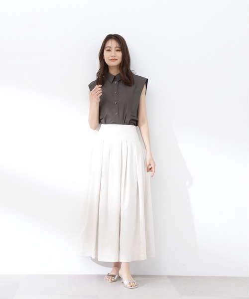 N.（N. Natural Beauty Basic）（エヌエヌナチュラルビューティーベーシック）の「◆スクエアスリーブシャツブラウス（シャツ/ブラウス・レディース・オフホワイト/グレイッシュブルー/チャコール・MEDIUM）」の16枚目の写真