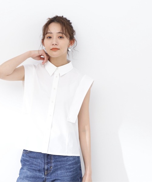 N.（N. Natural Beauty Basic）（エヌエヌナチュラルビューティーベーシック）の「◆スクエアスリーブシャツブラウス（シャツ/ブラウス・レディース・オフホワイト/グレイッシュブルー/チャコール・MEDIUM）」の15枚目の写真