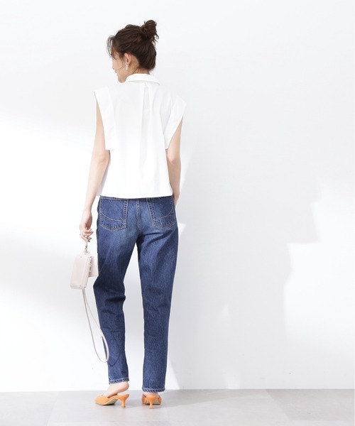 N.（N. Natural Beauty Basic）（エヌエヌナチュラルビューティーベーシック）の「◆スクエアスリーブシャツブラウス（シャツ/ブラウス・レディース・オフホワイト/グレイッシュブルー/チャコール・MEDIUM）」の4枚目の写真