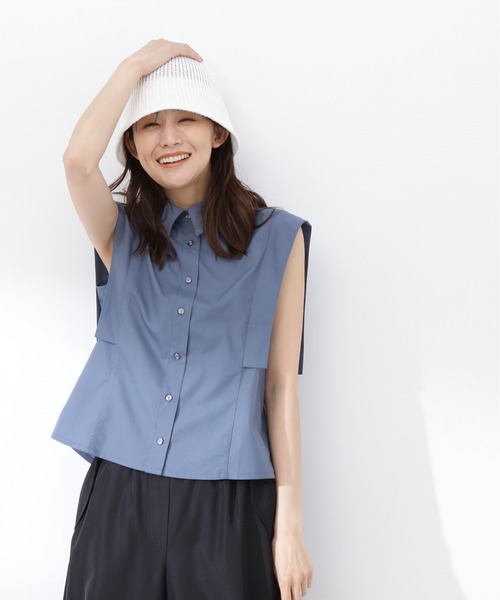 「N.（N. Natural Beauty Basic）」 半袖シャツ MEDIUM ネイビー レディース N.（N. Natural Beauty Basic）（エヌエヌナチュラル