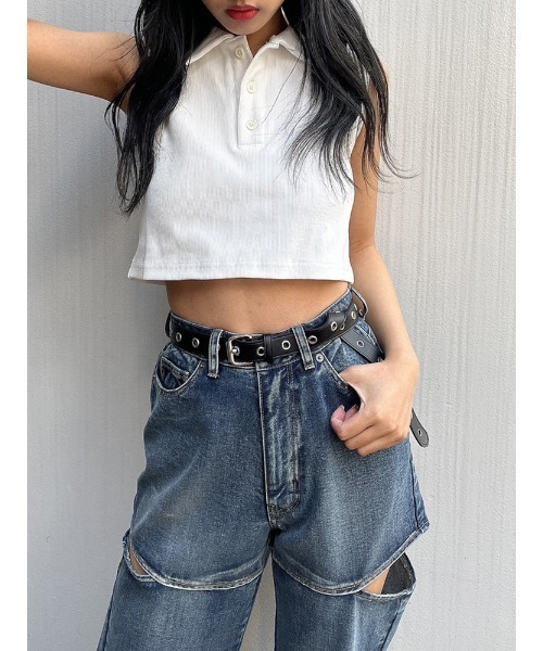 ENVYM（アンビー）の「アイレットロングベルト（ベルト・レディース・ブラック・FREE）」の3枚目の写真