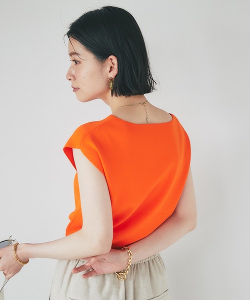 RIVE DROITE(リヴドロワ)の「クールタッチUVフレンチニット(ニット/セーター・レディース・チャコールグレー/ライトグレー/オフホワイト/オレンジ・FREE)」の19枚目の写真