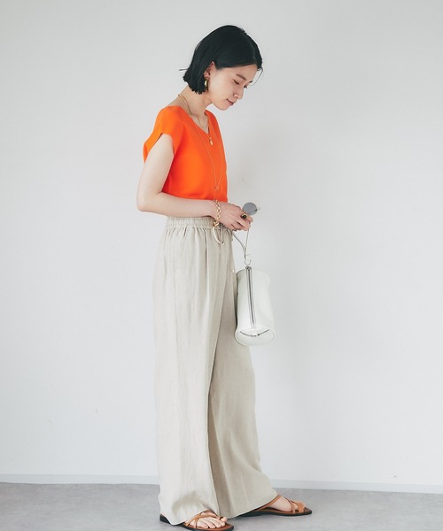 RIVE DROITE(リヴドロワ)の「クールタッチUVフレンチニット(ニット/セーター・レディース・チャコールグレー/ライトグレー/オフホワイト/オレンジ・FREE)」の20枚目の写真