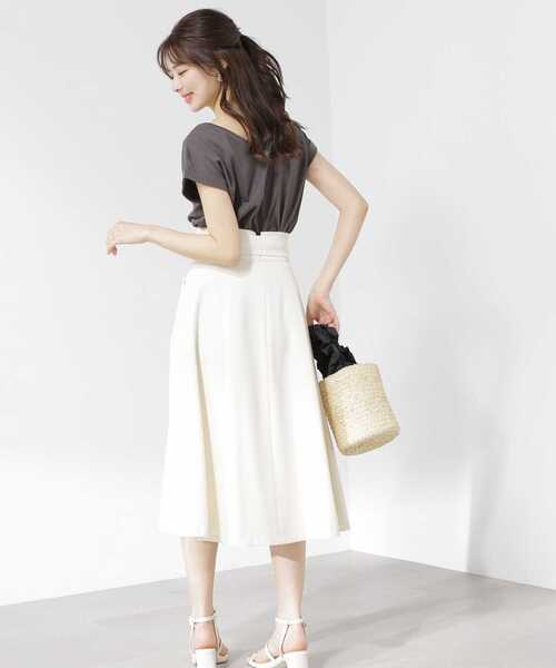 PROPORTION BODY DRESSING(プロポーションボディドレッシング)の「トレンチディテールフレアスカート / 1213120511(スカート・レディース・オフホワイト/ダークグレー/ベージュ・MEDIUM/SMALL/X-SMALL)」の12枚目の写真