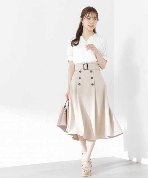 PROPORTION BODY DRESSING(プロポーションボディドレッシング)の「トレンチディテールフレアスカート / 1213120511(スカート・レディース・オフホワイト/ダークグレー/ベージュ・MEDIUM/SMALL/X-SMALL)」の20枚目の写真